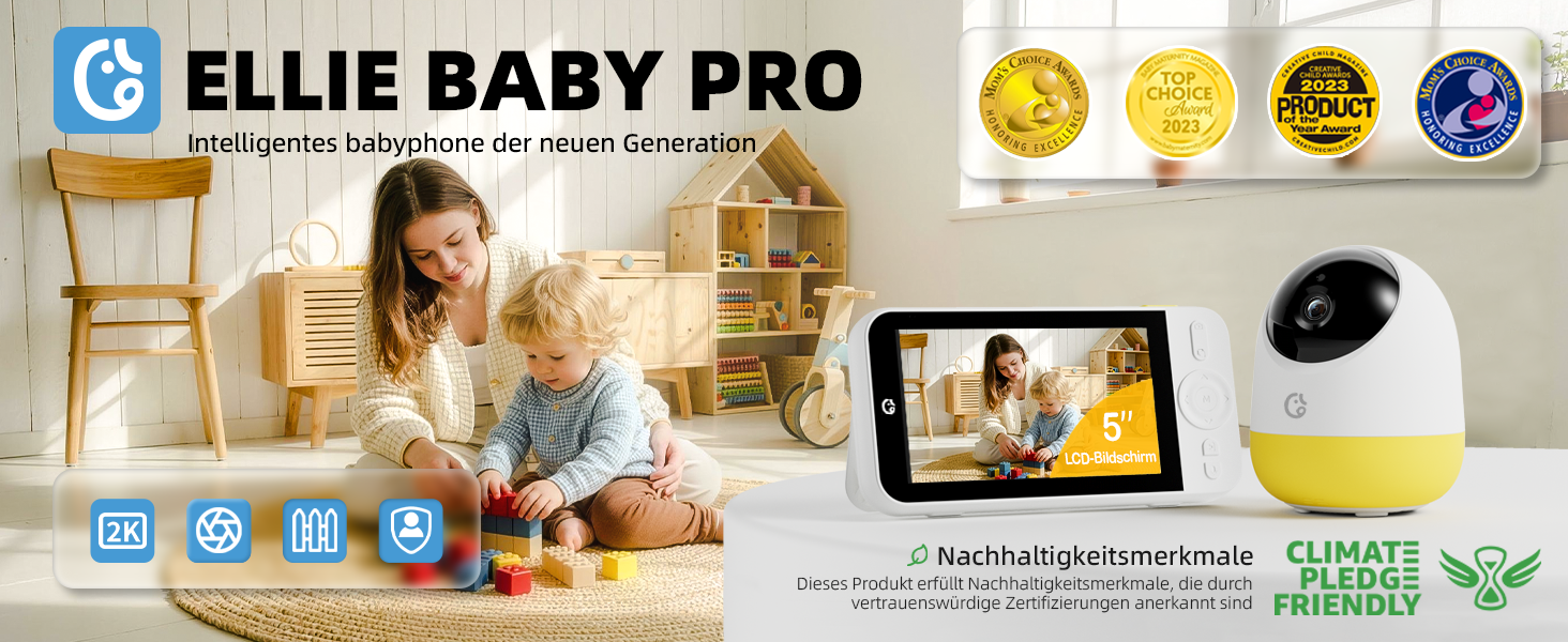 Радіоняня Ellie з камерою 2K, 5