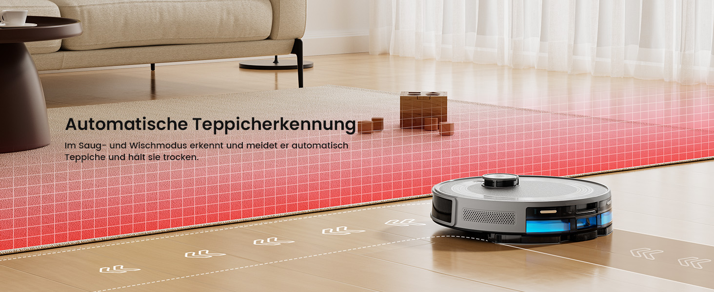 Робот-пилосос LEFANT M2 з функцією миття, LiDAR-навігація, зони заборони, потужність 6000Pa, час роботи 140 хв, багатоступеневе мапування, для шерсті тварин, килимів та твердих підлог M2-G