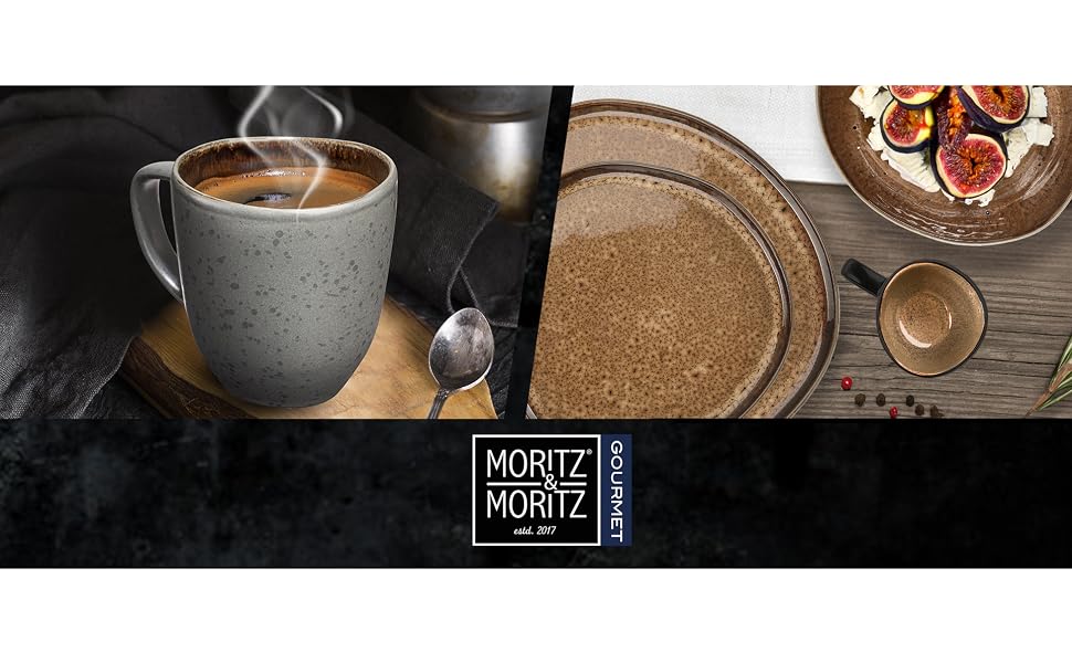 Набір керамічних кавових чашок Moritz & Moritz Organic Beige, 6 шт, бежеві з градієнтом, стійкі до миття в посудомийній машині
