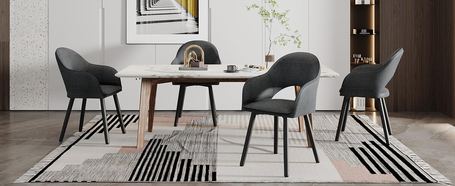 Елегантні кухонні стільці з підлокітниками (2 шт.) - бежевий, дерево, поліестер