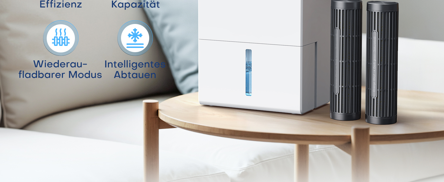 Електричний осушувач повітря 2700 мл для дому, потужний та тихий, 800 мл/день, для кімнат до 20 м², нічний режим, таймер, автоматичне відтавання