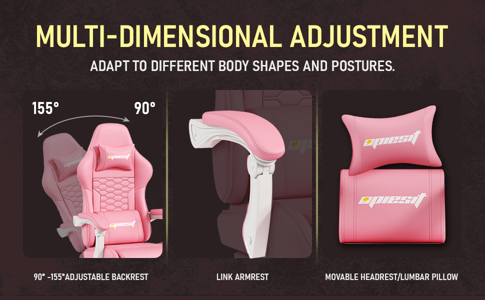 Ігровий крісло з підніжкою, регульованими підлокітниками та підтримкою попереку, ергономічне крісло для офісу з високою спинкою для дорослих, велике та високе крісло для робочого столу (Хейроза)