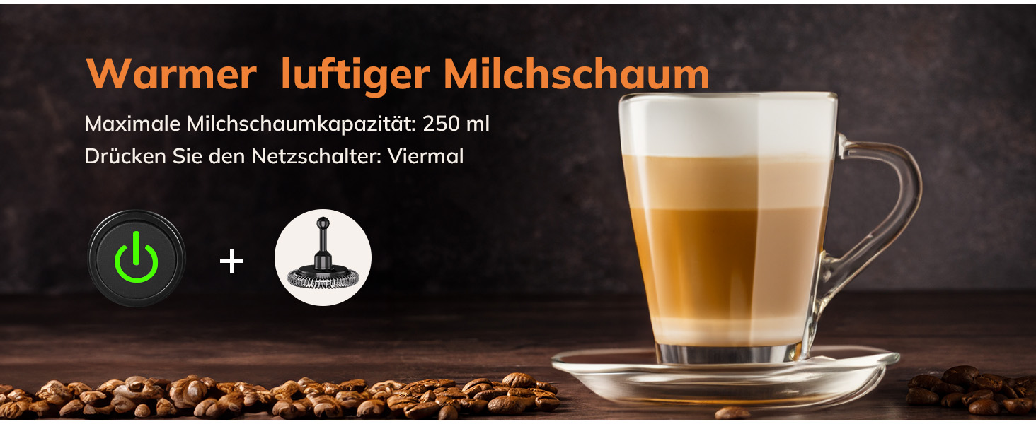 Електричний піноутворювач для молока Morpilot 4-в-1, 550W, 600мл, чорний