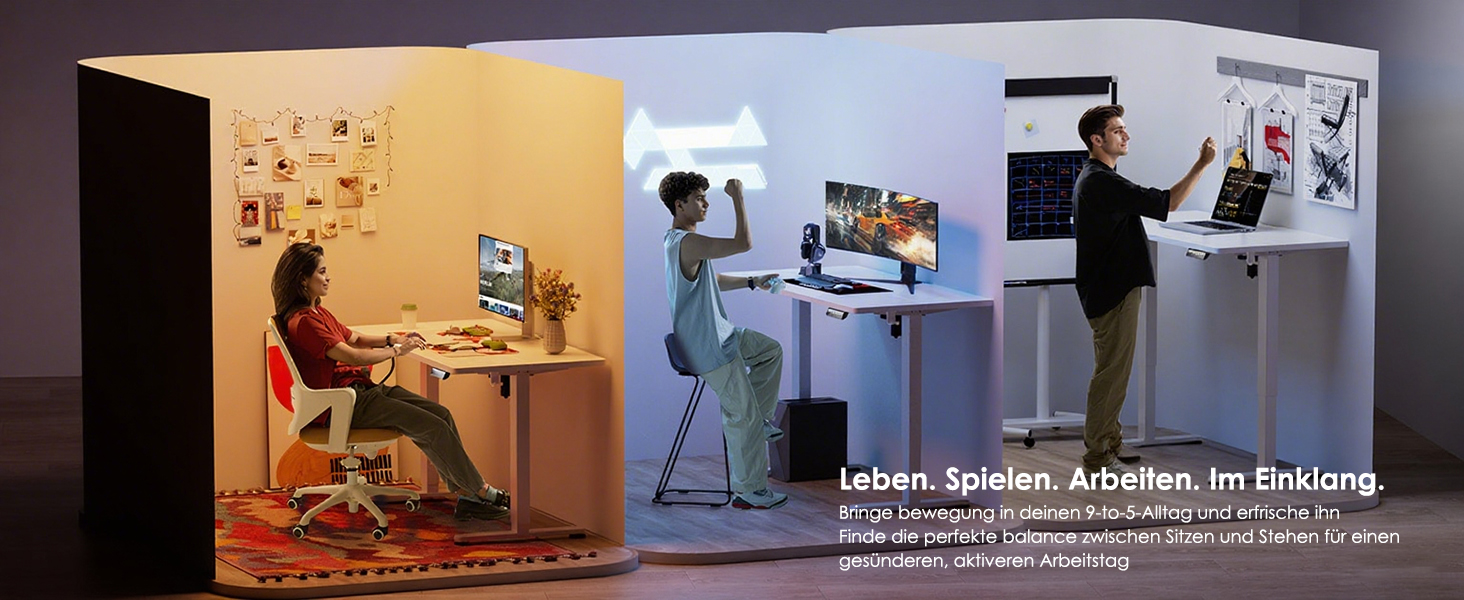 Електричний регульований стіл ErGear 140 x 70 см, з пам'яттю, для дому та офісу, світло-сірий, з підключенням