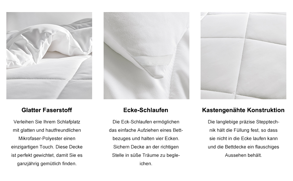 Ковдра CozyLux 200x200 см для всіх сезонів, ковдра з мікрофібри 300gsm, біла, дихаюча, 200x200 см