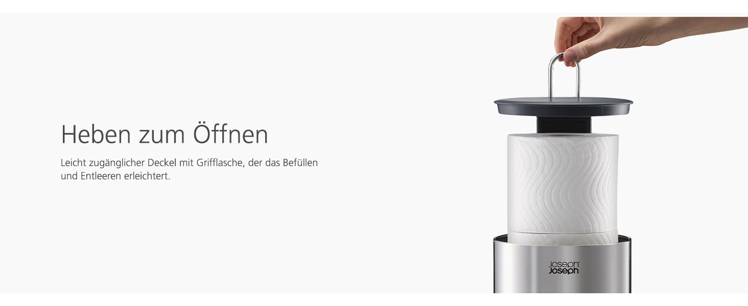 Диспенсер для туалетного паперу Joseph Joseph EasyStore Luxe з кришкою, нержавіюча сталь, на 3 рулони