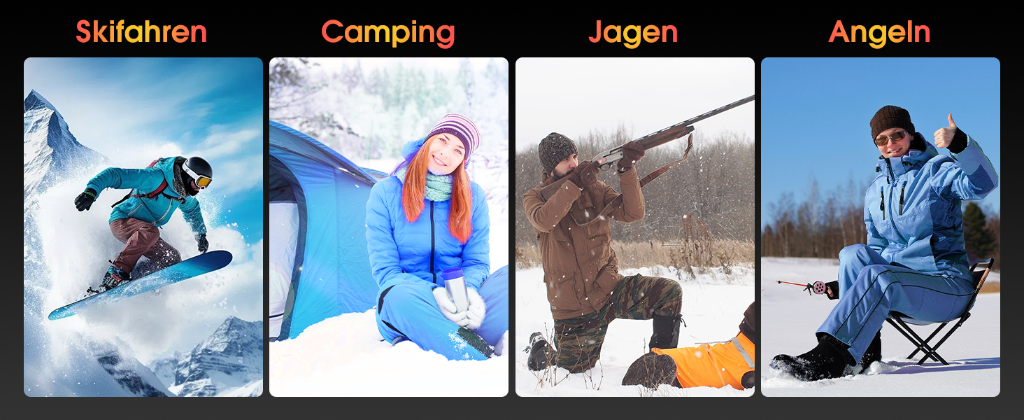 Електричні грілки для рук FANDLISS 10000mAh, 2 шт., з двостороннім нагрівом, USB, 3 режими, для кемпінгу та активного відпочинку