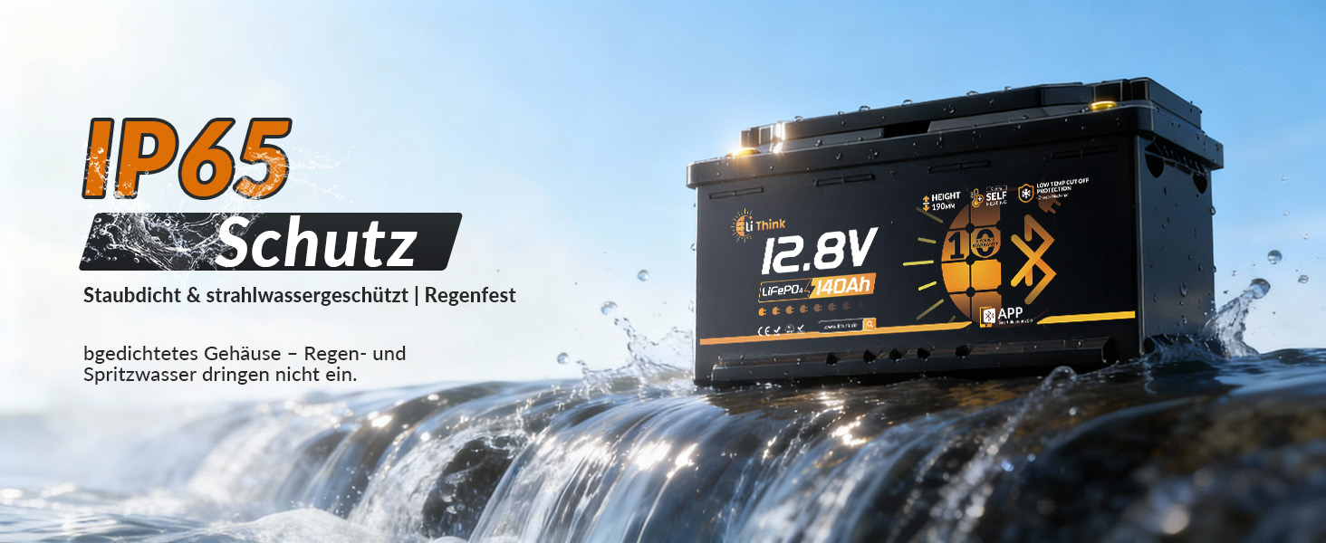 LiFePO4 акумулятор 12V 100Ah H190 ECE R10 з Bluetooth 5.4 для кемперів та автобудинків, літієва батарея (набір 2 шт)