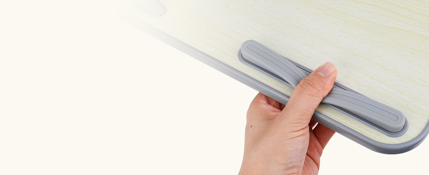 Столик для ноутбука в ліжко, регульований, з ящиком, 60x34 см, бежевий