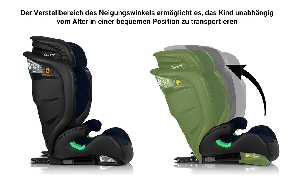 Автокрісло Nukido 15-36 кг для дітей 4-12 років, ISOFIX, регулювання підголівника та кута нахилу, сірого кольору