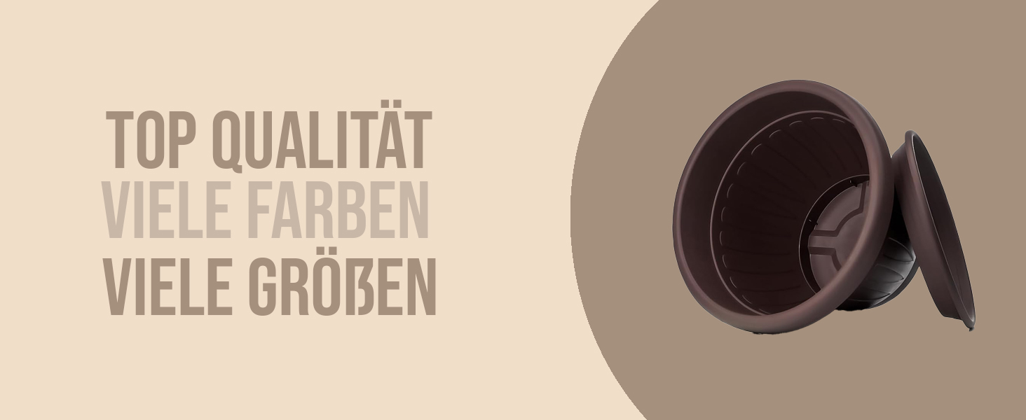 Плантатор BigDean 3X з підставкою, ø50xH38 см, антрацит - вологостійкий горщик для квітів - з водостоком, UV-стійкий, з міцного пластику - для внутрішнього та зовнішнього використання, Made in Europe