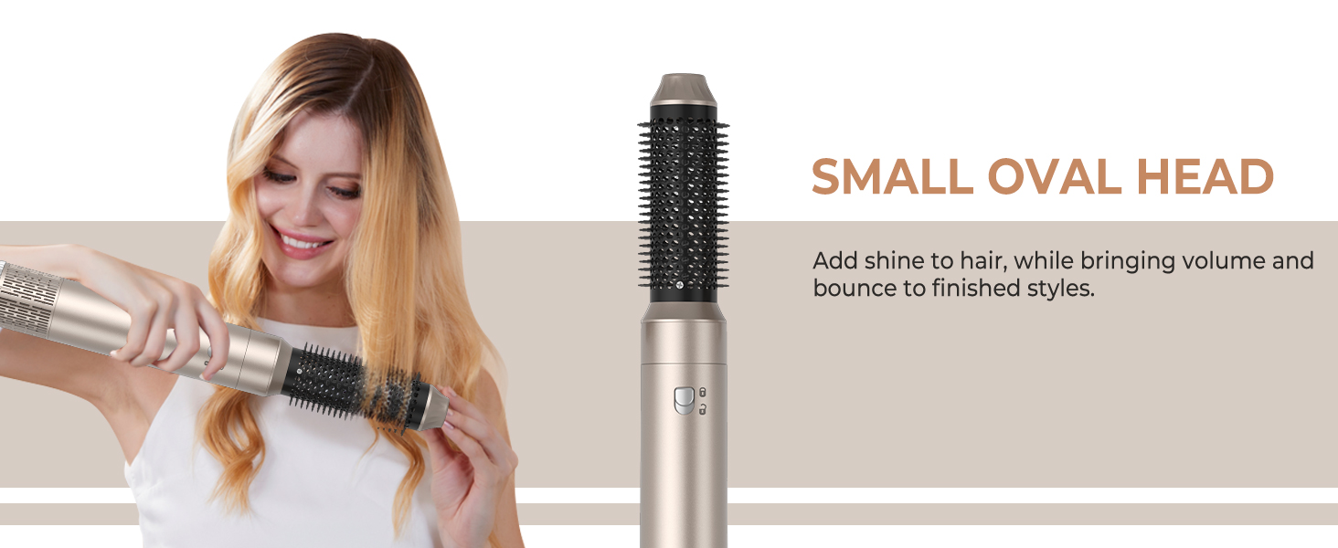 UMIGA Hairstyler 5-в-1: Фен-щітка, стайлер для волосся, випрямляч, плойка (Золотий)