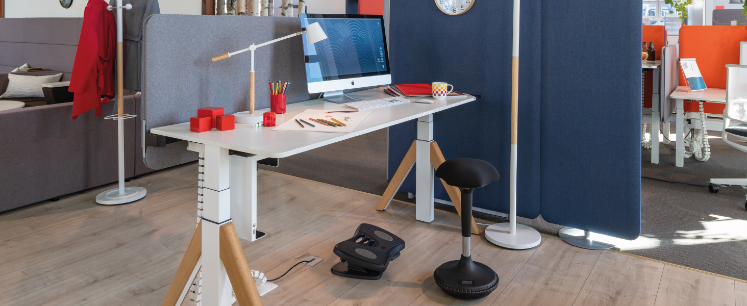 Підніжка для ніг Unilux Nymphea, регульована, антиковзка, динамічна, для офісу та дому, чорна, 43 x 33,7 x 12,2 см