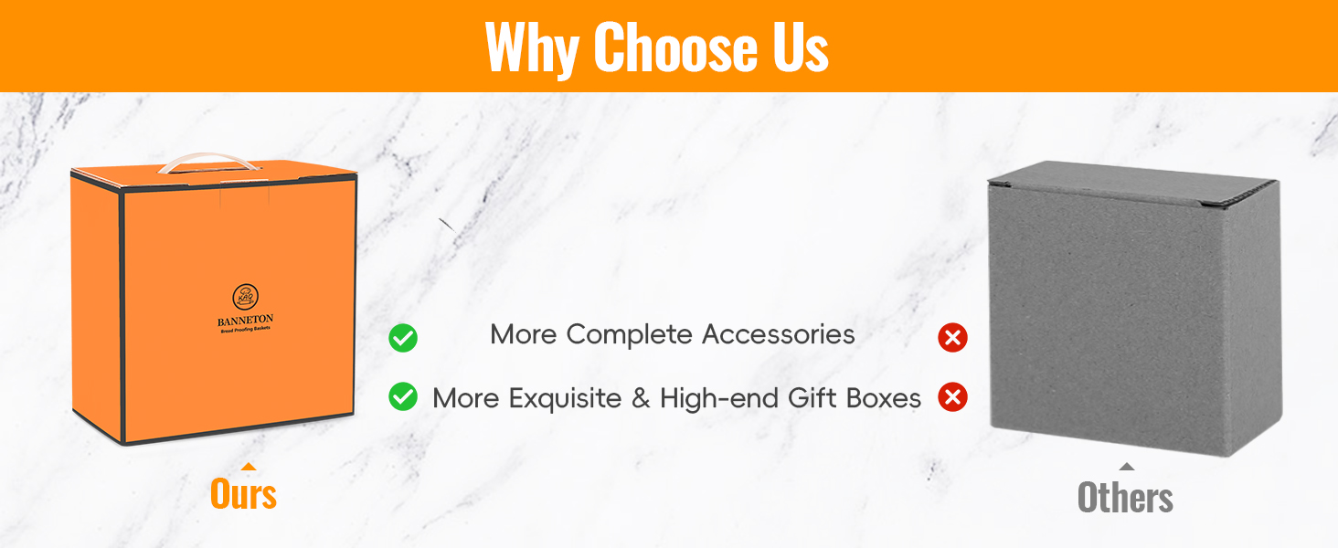 Набір для закваски та випікання хліба: корзини для бродіння (круглі 23 см, овальні 25 см) та аксесуари для випікання