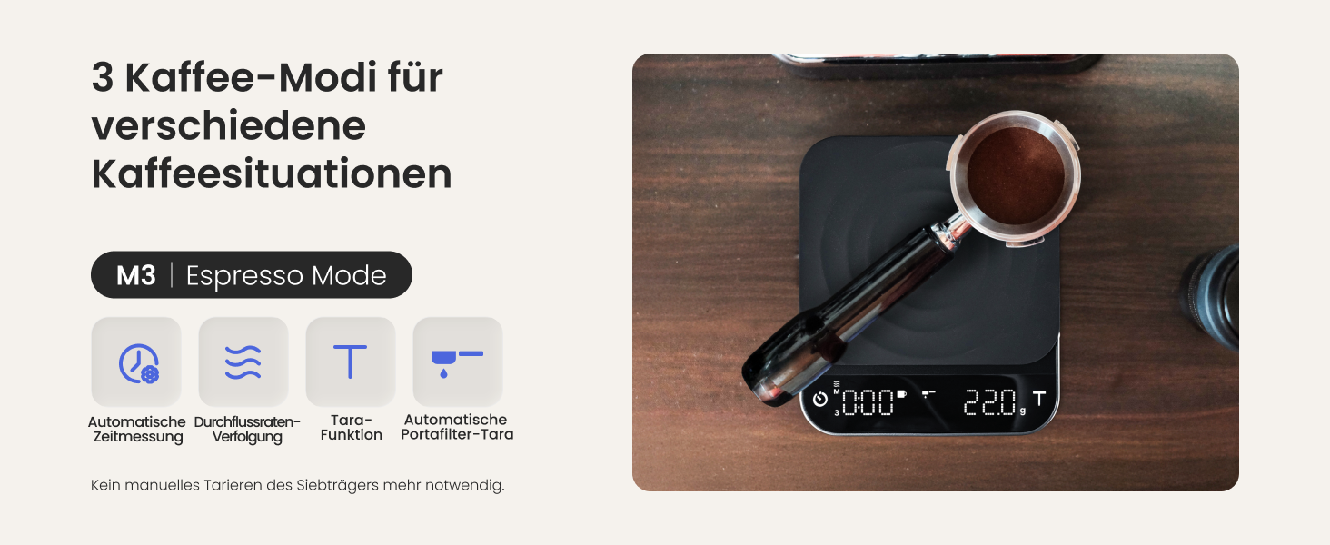 Електрична вага для кави RENPHO з таймером, перезаряджувана, точність 0,1г/3кг, автоматичний таймер, портативна вага для приготування кави Pour-Over та Filter, чорний, 192*167 мм