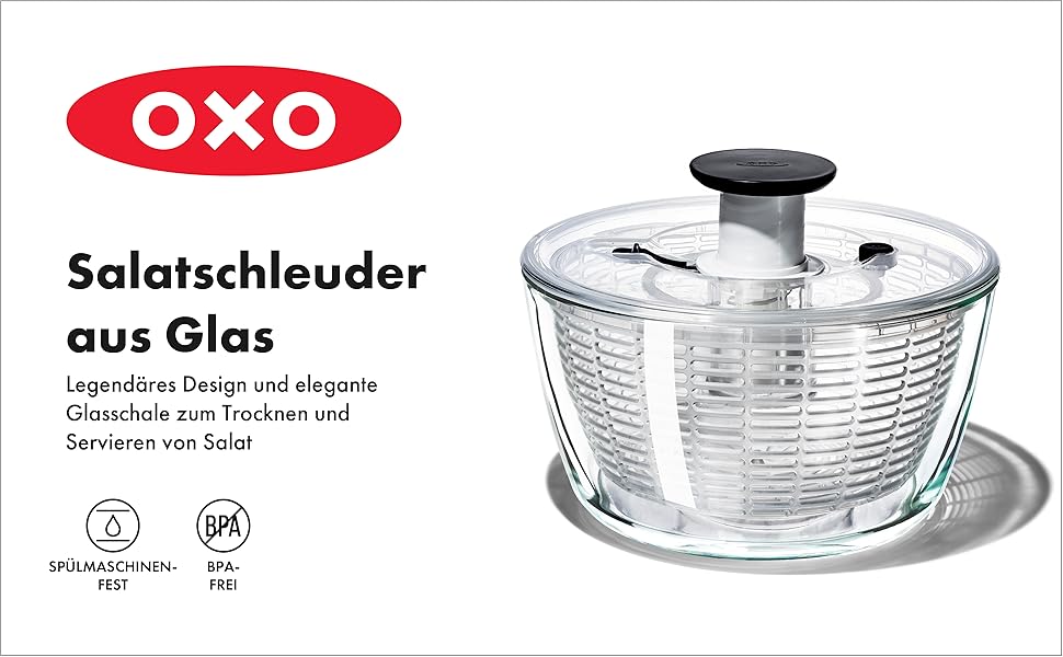 OXO Good Grips Салатниця-швидкосушарка з ситом та кришкою, зелена – для сушіння салату