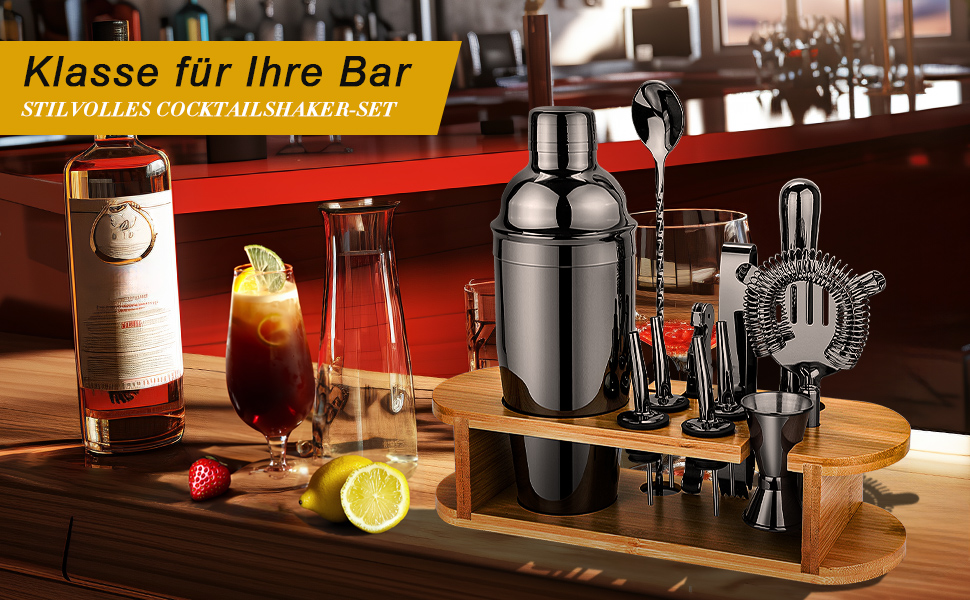 Набір шейкер для коктейлів Barkeeper Set: професійний барний інструмент з аксесуарами, нержавіюча сталь, подарунок для дому та чоловікам