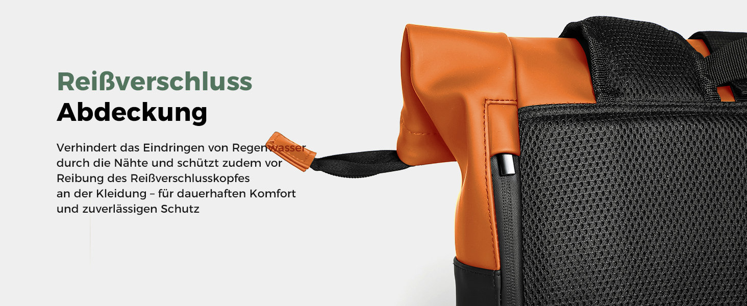 Водонепроникний рюкзак для ноутбука Rolltop 18-25Л, помаранчевий (30x13x48 см)