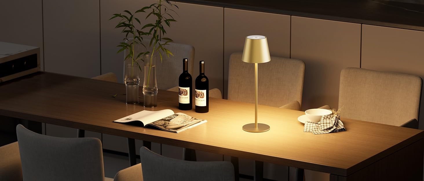 LED-лампа K-Bright на акумуляторі, 4 шт., диммування, 36.5 см, IP54, тепле світло 2700K, USB-C, бежевий