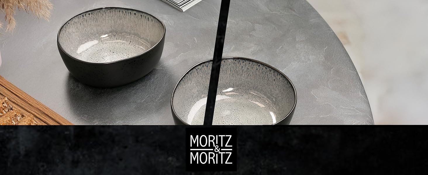 Набір посуду Moritz & Moritz ORGANIC на 6 осіб (18 предметів) - Елегантний набір тарілок з високоякісної кераміки (сірий)
