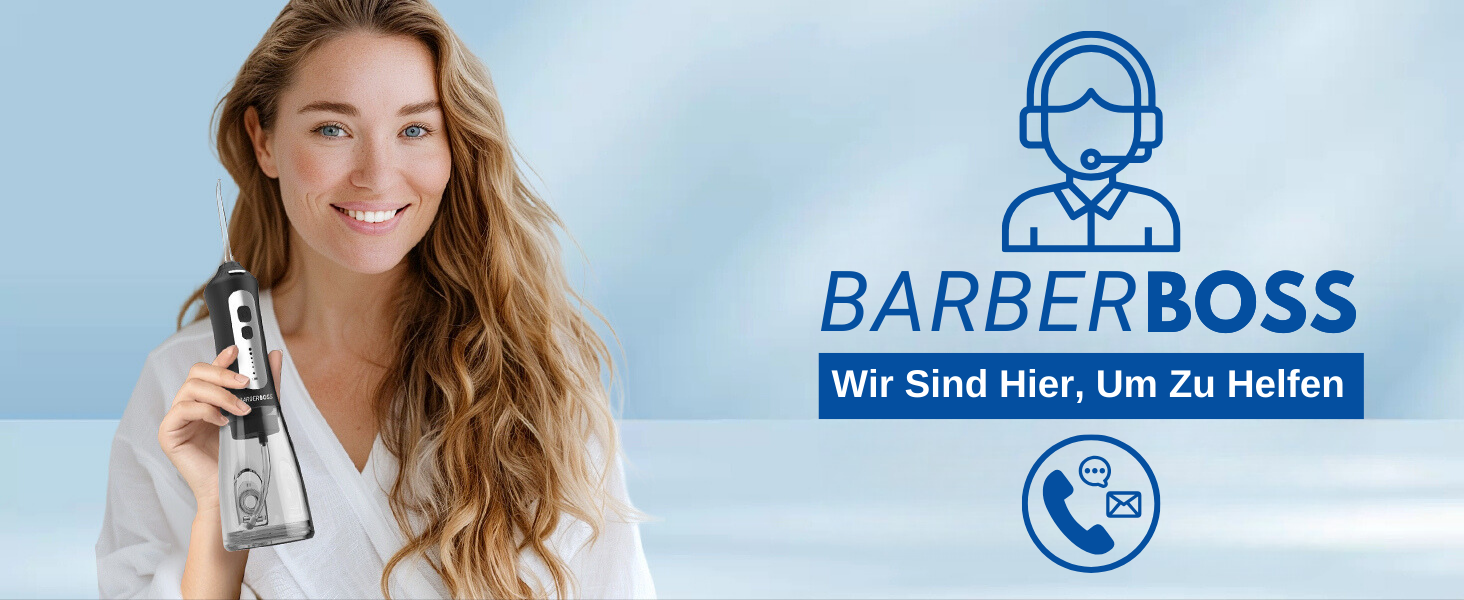 Електрична ірigator для порожнини рота BarberBoss QR-7024 (білий/чорний) - 5 режимів, 5 насадок