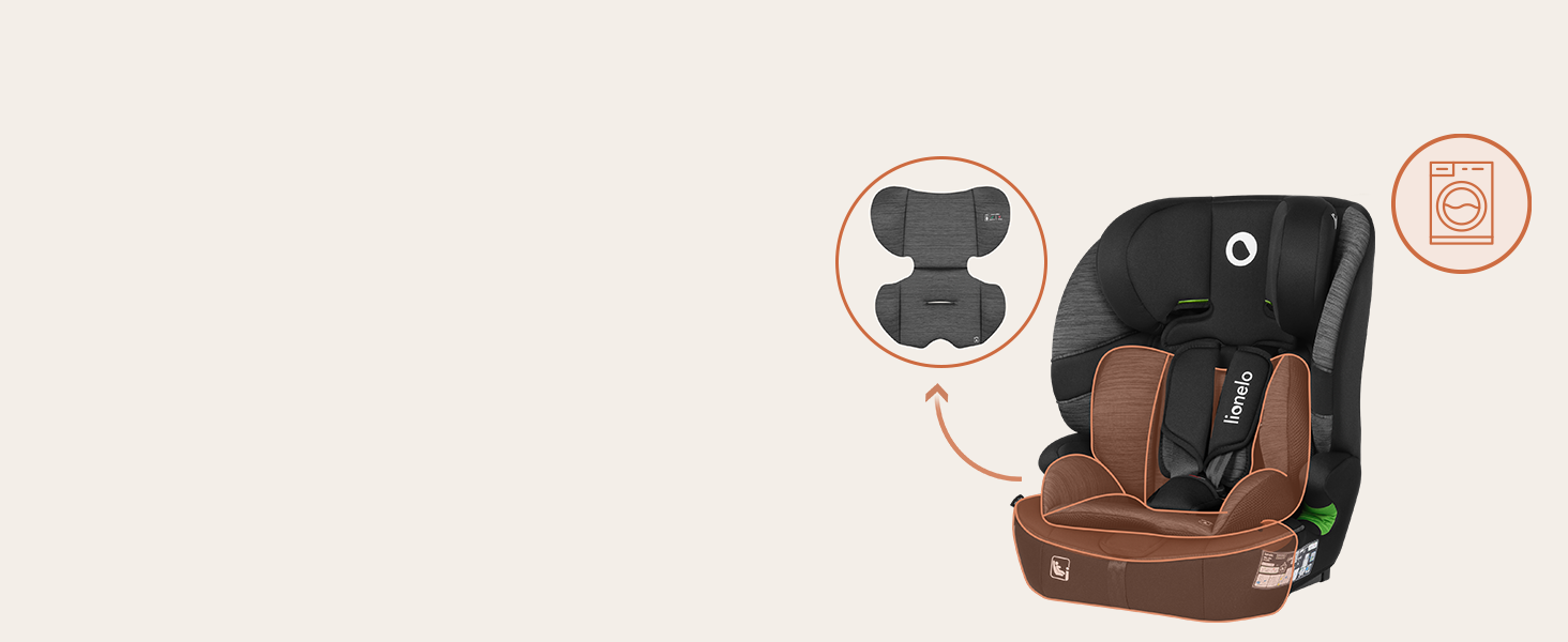 Автокрісло Lionelo Billy i-Size 76-150 см (15 міс - 12 років), ISOFIX, Top Tether, R129, бежеве