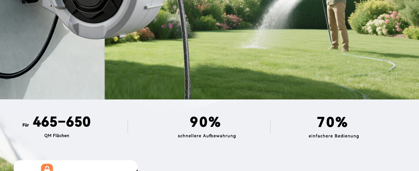 Шланговий барабан SUNPOW настінний 30м для саду, тераси та двору. Автоматичний намотувач, поворотна стіна, 10 функцій розпилення. Діаметр 16 мм.