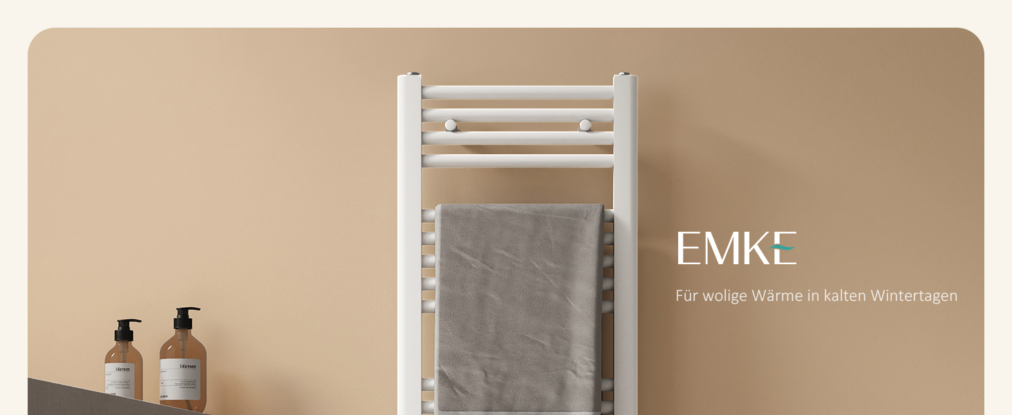 Рушникосушарка EMKE Badheizkörper 1000x400 мм, біла, 356W