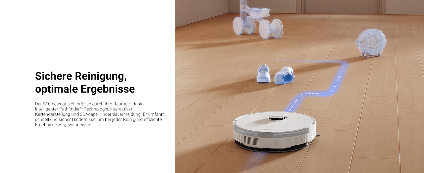 Робот-пилосос Mova S10, 7000Pa, 3D-уникнення перешкод, підйом мопа 7 мм