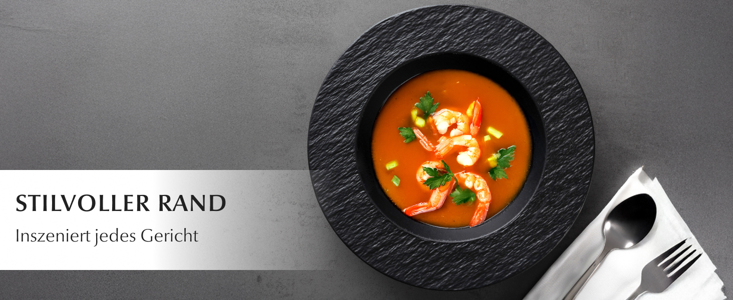 MIAMIO Набір посуду 20 предметів / Сучасний керамічний посуд / Сервіз для 4 осіб - Колекція Oasis (Чорний, 20 шт.) / Чорний посудовий набір (20 шт.)