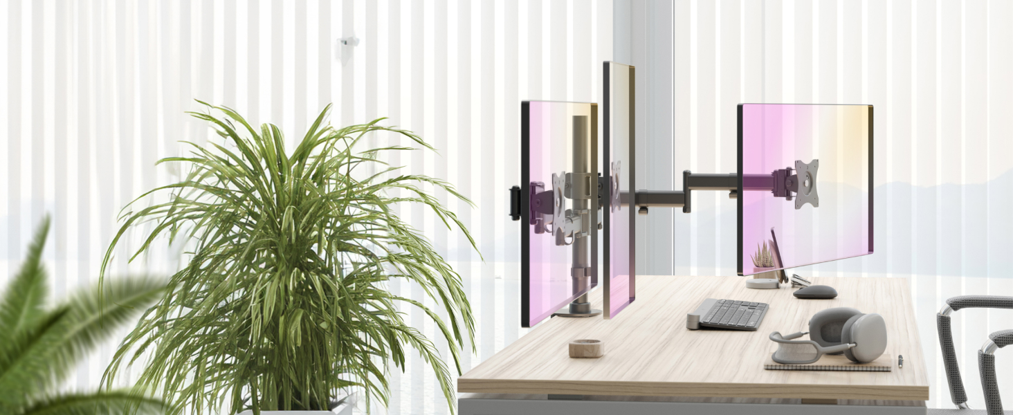 Підставка для монітора RICOO 2 монітори, Dual Monitor Arm, TS7811, чорний