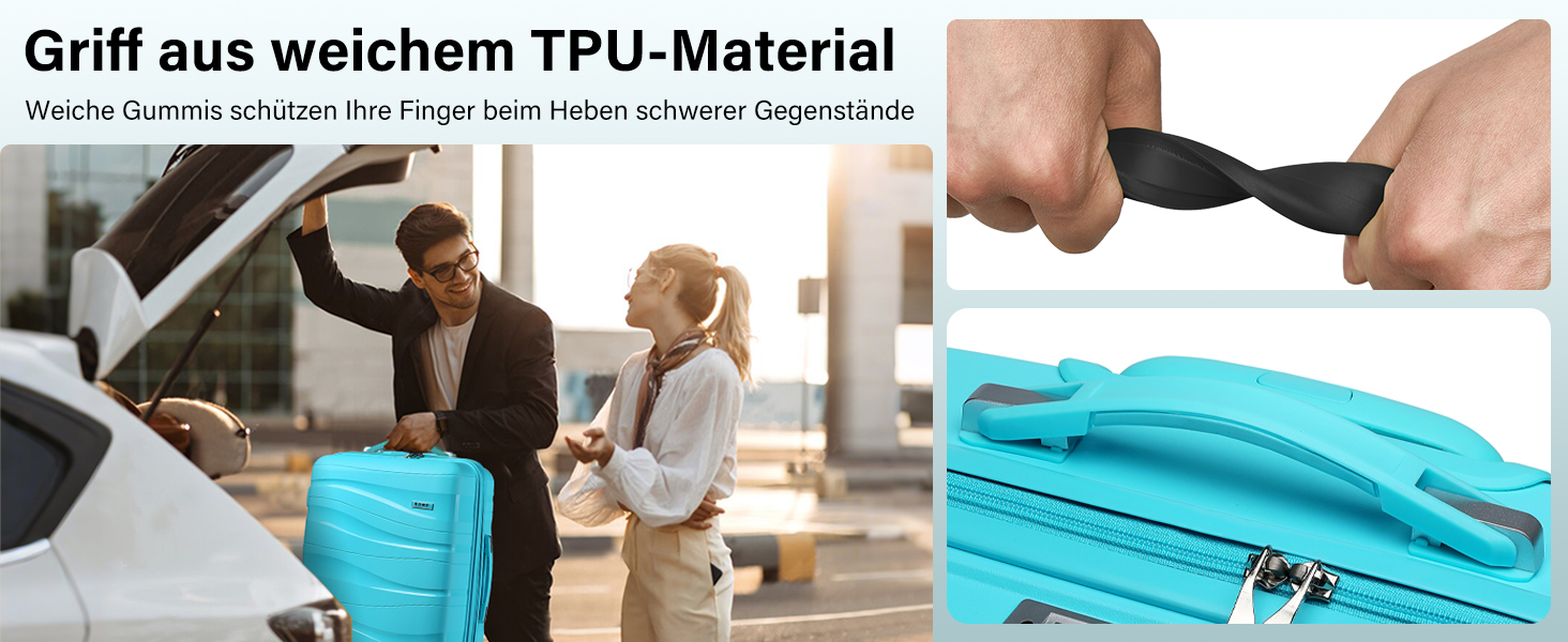 KONO середній валіза 65см з поліпропілену з TSA замком, 65x46x26.5см (кремово-білий)
