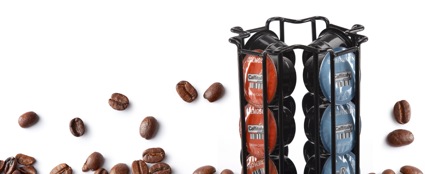 Тримач для капсул кави SYSYLY, сумісний з Tchibo Cafissimo, K Fee, ALDI Expressi, чорний, обертається
