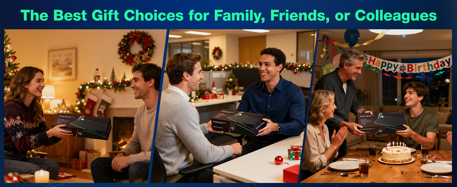 RGB ігровий килимок для миші з бездротовою зарядкою Qi 15W, LED підсвічуванням, 10 режимів, водонепроникний, протиковзкий, для геймінгу, офісу та дому (чорний)