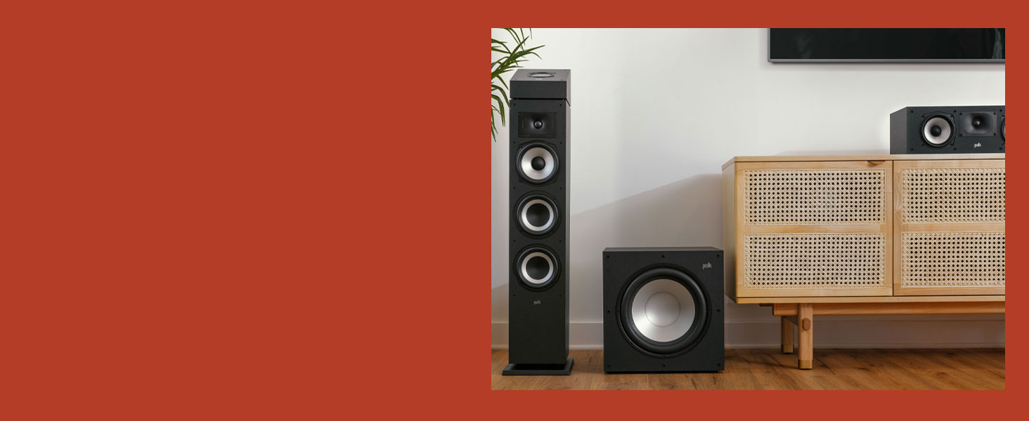 Активний сабвуфер Polk Audio Monitor XT12, 12-дюймовий сабвуфер, підсилювач класу AB 100 Вт, чорний