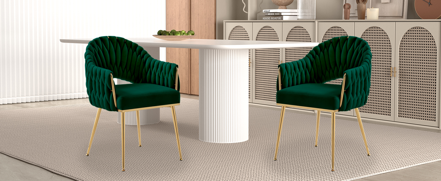 Набір з 2 обідніх стільців Samt, крісла для вітальні, стільці для кухні з підлокітниками, стільці для макіяжу з золотими ніжками, стільці для балкону білого кольору