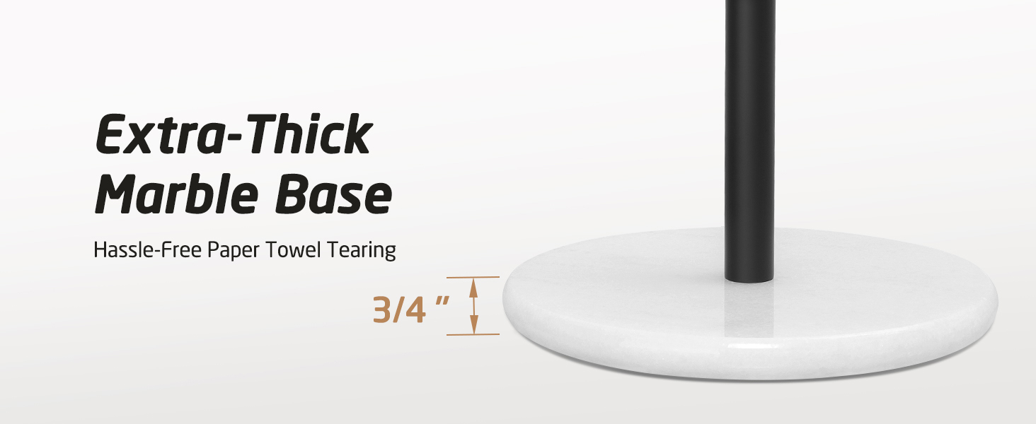 Тримач для паперових рушників KES з мармуром та нержавіючої сталі SUS304, підстільний, чорний, 20 см