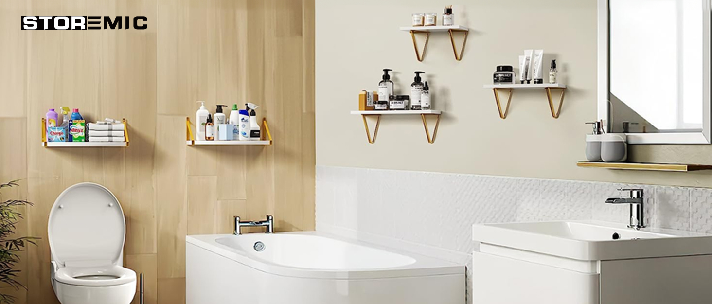 Набір плаваючих полиць Wandregal білі 40 см (3 шт) для спальні, кухні, офісу, вітальні - сучасний декор