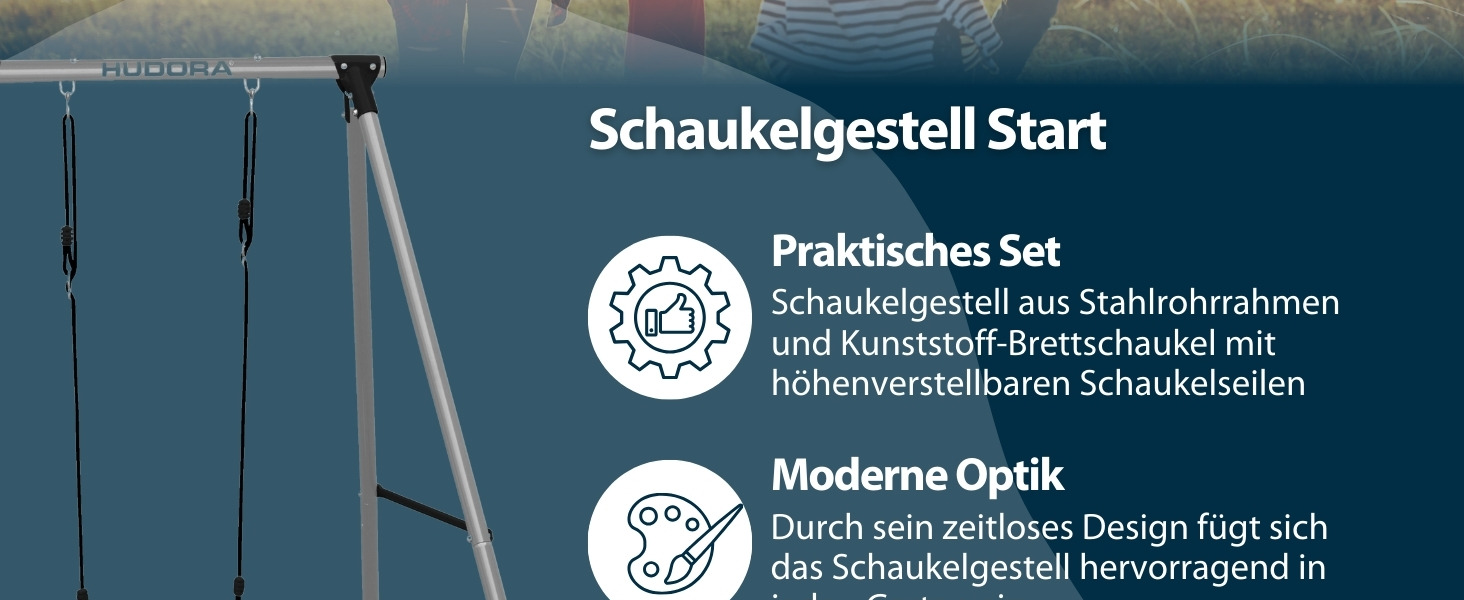 Дитяча гойдалка Hudora Start зі сталевим каркасом та сидінням - міцна, безпечна, для саду