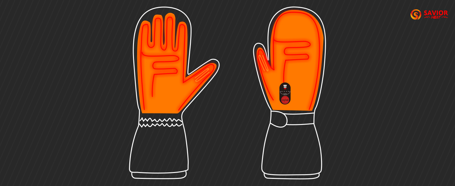 Обогревні рукавиці SAVIOR HEAT для чоловіків та жінок, акумуляторні, для катання на лижах, сноуборді, мотоциклі, туризмі (XXL, чорний)