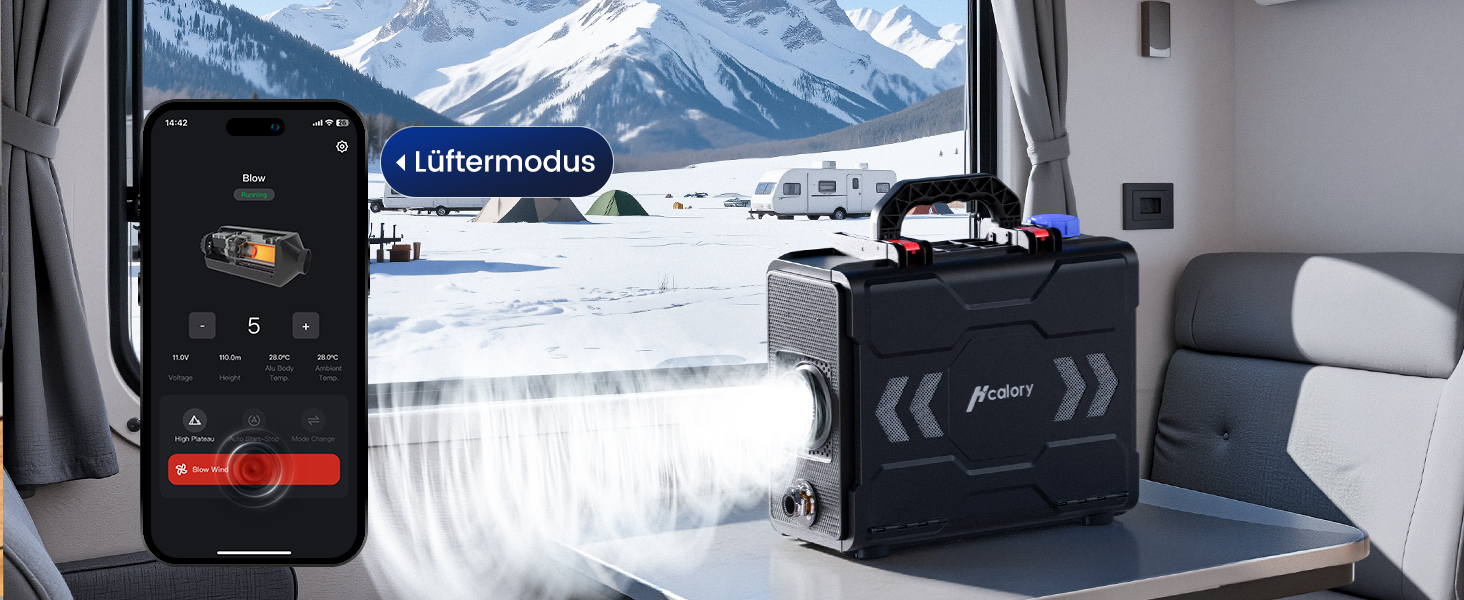 Портативна дизельна повітряна теплова гармата Toolbox 2S 8kW, 220-240V AC / 12/24V DC, з Bluetooth, 6л бак, автоматичний старт/стоп, 2025