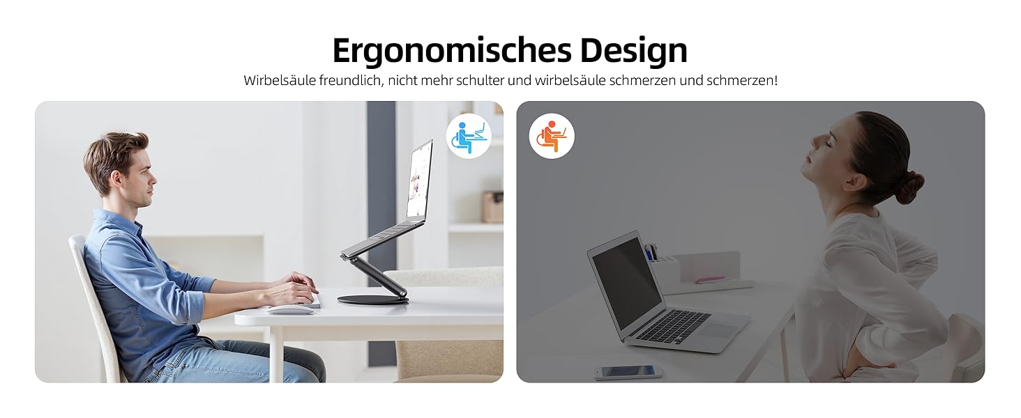 Стійка для ноутбука LULULOOK, регульована, 360° обертання, для MacBook, 10-17