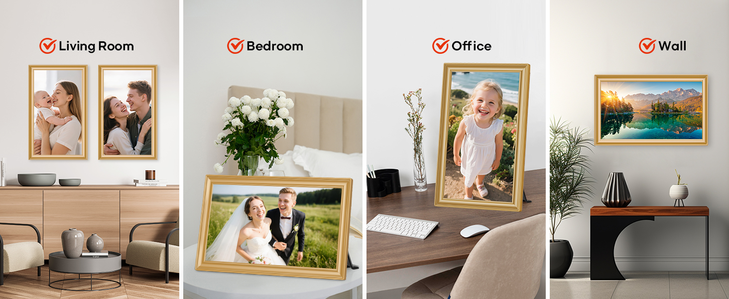 Цифровий фоторамка Frameo 10.1 дюйми, IPS, HD 1280x800, 32GB, Wi-Fi, автоповорот, Frameo App