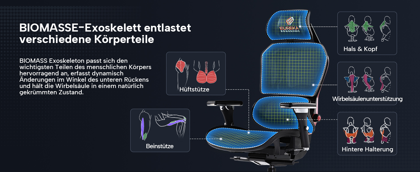 Ігрове крісло EUREKA ERGONOMIC дихаюче сітчасте з 4D підлокітниками чорно-червоне