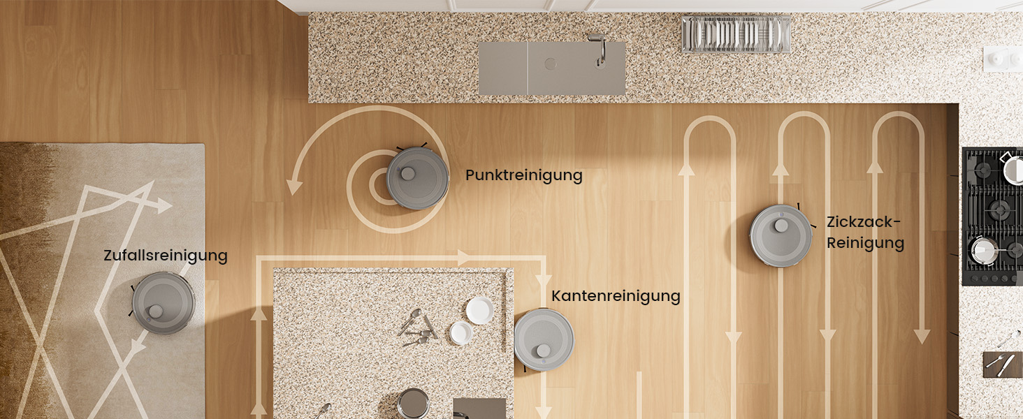 Робот-пилосос LEFANT M2 з функцією миття, LiDAR-навігація, зони заборони, потужність 6000Pa, час роботи 140 хв, багатоступеневе мапування, для шерсті тварин, килимів та твердих підлог M2-G