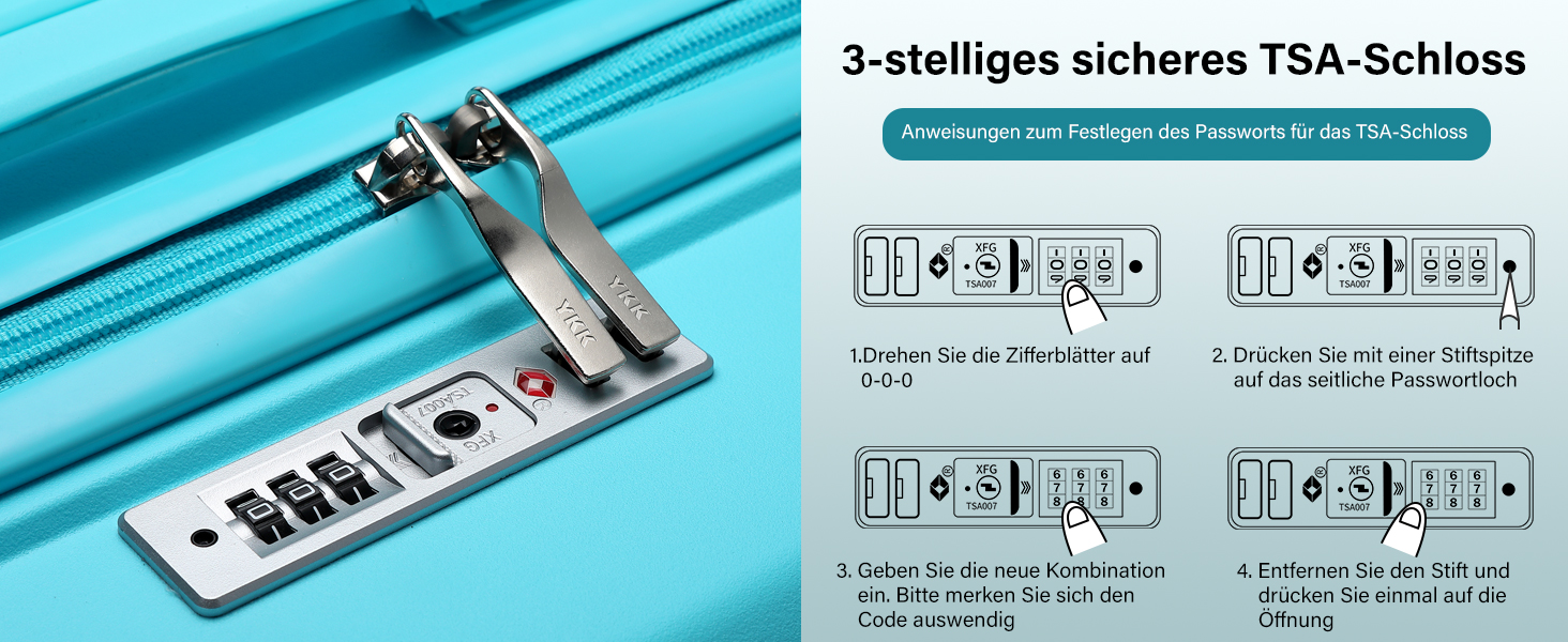 KONO середній валіза 65см з поліпропілену з TSA замком, 65x46x26.5см (кремово-білий)