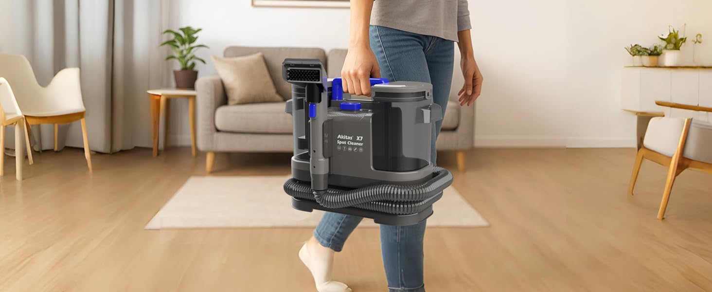 Пылесос для чищення килимів та м'яких меблів Akitas X7, 400W, сірий