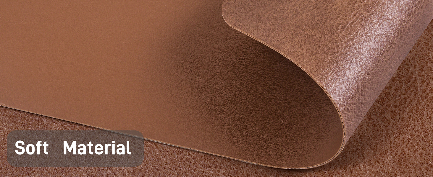 Набір підставок під тарілки 6 шт., неслизькі, миючіся, з кожній стороні, з штучної шкіри, термостійкі, 40 x 30 см (коричневі)