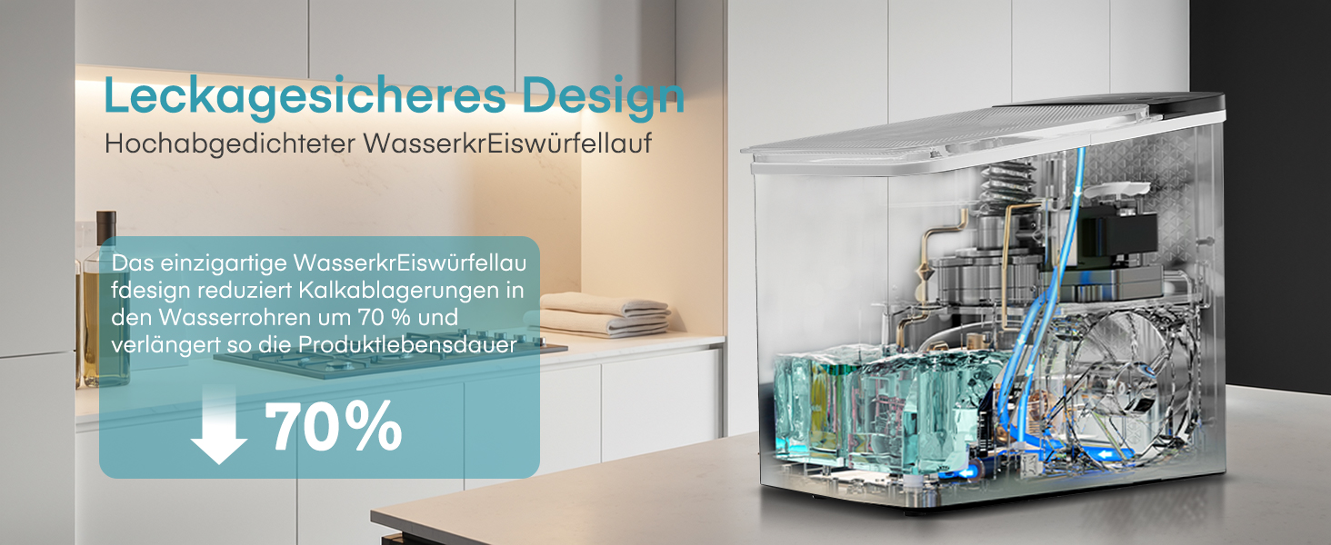 Льодогенератор Fohere портативний самоочисний, 14 кг/24 год, 2 розміри льоду, компактний, чорний - для дому, бару, офісу, кемпінгу