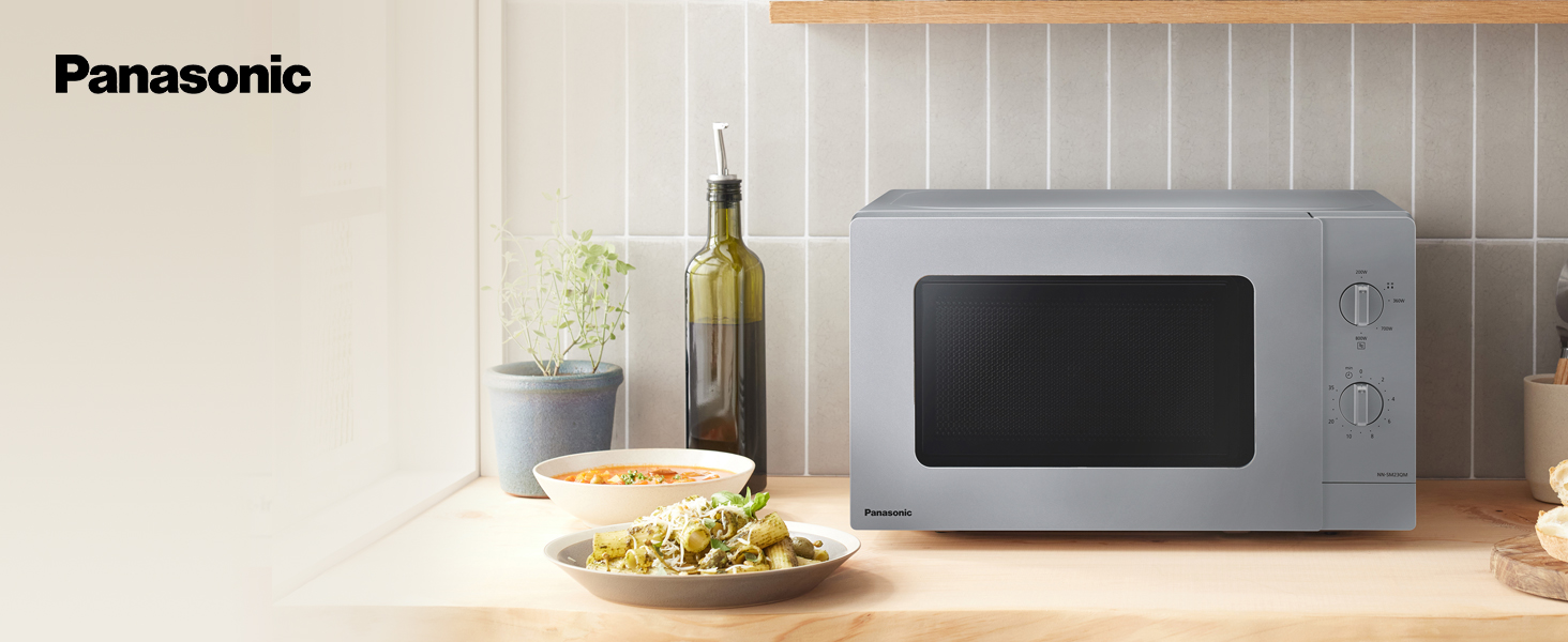 Мікрохвильова піч Panasonic NN-ST21QWEPG 20л, 800 Вт, срібляста - розморожування, 11 програм, LED-дисплей